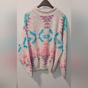 VENEZIA Vintage Aztec pattern Sweater Pastels